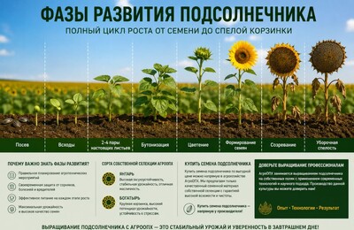 Фазы развития подсолнечника: полный цикл роста культуры